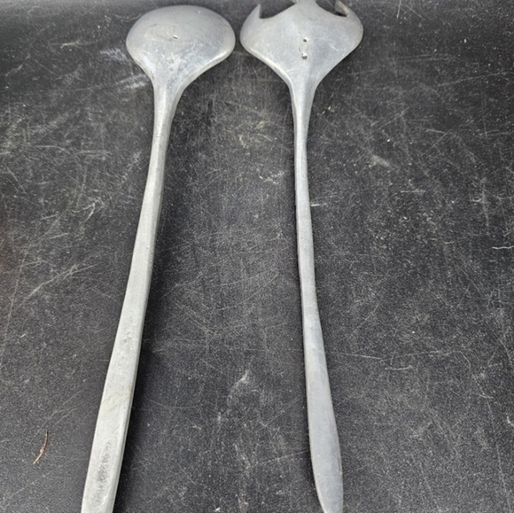 Vintage‎ pewter salad servers set - Picture 2 of 3